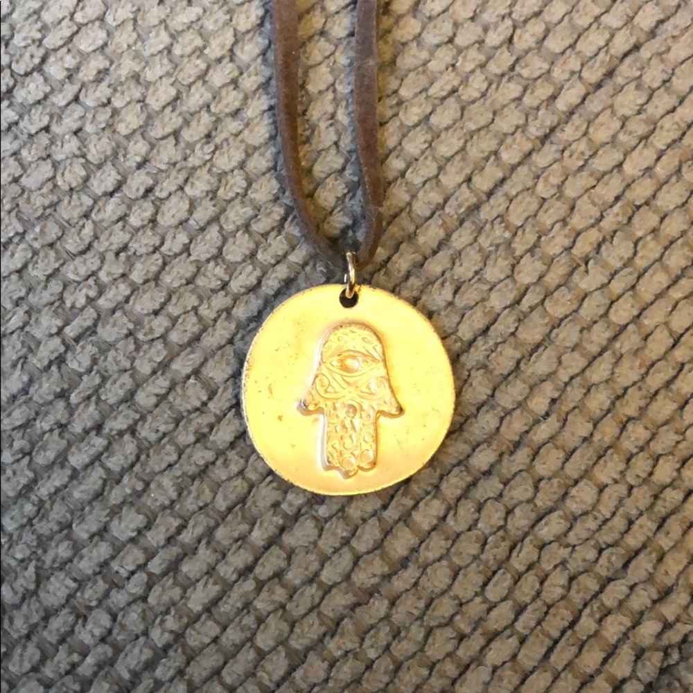 Hand of Fatima/ hamsa evil eye gold coin necklace